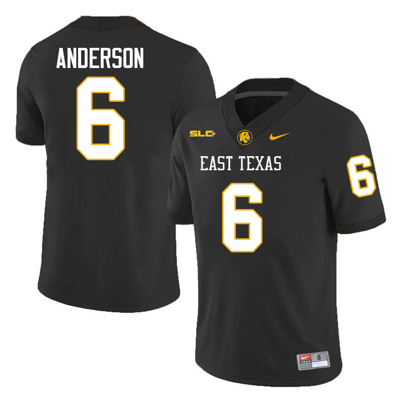 East Texas A&M Lions #6 Kyree Anderson College Football Jerseys,Uniforms-Black